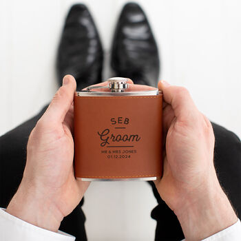 Personalised Wedding Hipflask Groom's Party Gifts, 4 of 9