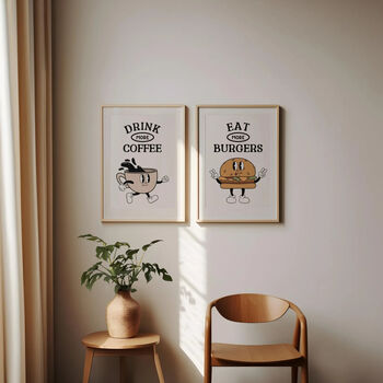 Eat More Burgers Retro Print, 2 of 6