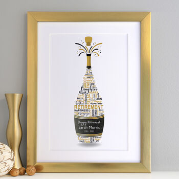 Personalised Retirement Champagne Word Art, 4 of 9
