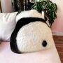 Plush Panda Lovers Faux Fur Throw Cushion, thumbnail 2 of 5