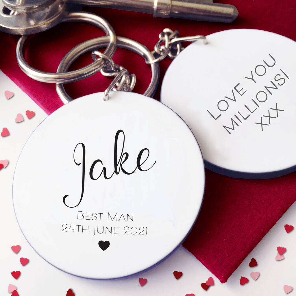 Image of Personalised Best Man Wedding Keyring
