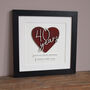 Personalised 40 Years Ruby Wedding Anniversary Wooden Heart Print, thumbnail 4 of 4