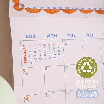 2027 Wall Calendar | Whimsical Folk Songbirds | Sunday Start, 2 of 6