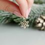 Snowflake Fine Solid Gold Charm Pendant, thumbnail 1 of 6