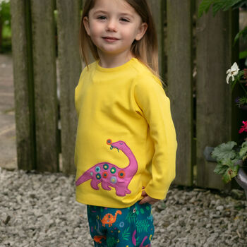 Dinosaur Top For Girls | Certified Organic Cotton, 4 of 12