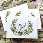 Olive Floral Thank You Cards And Envelopes, thumbnail 2 of 7