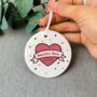 Personalised Best Mum Tattoo Heart Ceramic Decoration, thumbnail 1 of 2