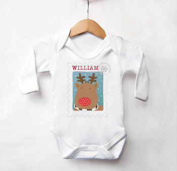 Personalised Rudolph 'My 1st Christmas' Baby Vest, 3 of 6