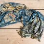 Elephant Print Blanket Turquoise Gold Soft Sofa Throw, thumbnail 5 of 7