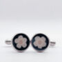 Cufflinks Real Flowers Hand Made Black 10mm, thumbnail 4 of 9