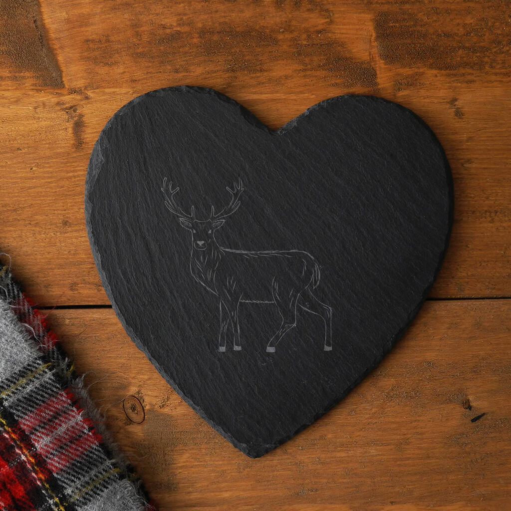 Stag Heart Slate Cheeseboard Gift Boxed | Homeware | Kitchenware | Home Decor, 1 of 2