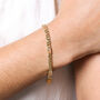 Champagne Baguette Crystal Chain Bracelet In Gold, thumbnail 2 of 4