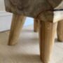 Solid Teak Root Square Chunky Table Stool – Natural Wood, thumbnail 12 of 12