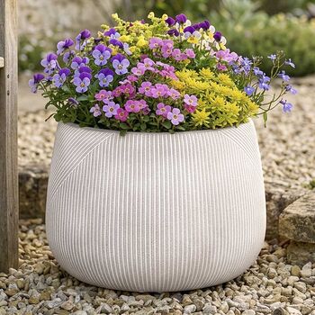 Kalo White Striped Planter Collection, 4 of 5