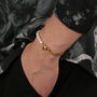 Pearl Bracelet For Men, Half Pearl Half Cuban Chain, thumbnail 8 of 11