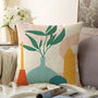 Minimalist Cushion Cover With Vases And Candles, thumbnail 1 of 4