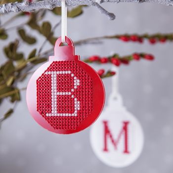 Personalised Cross Stitch Christmas Bauble Kit, 2 of 4