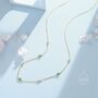 Sterling Silver Hydrangea Flower Motif Cz Necklace, thumbnail 4 of 12