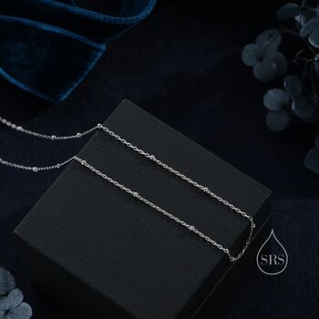 Sterling Silver Minimalist Bead Motif Necklace, 2 of 12