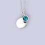 Genuine Blue Topaz Cz Necklace In Sterling Silver, thumbnail 2 of 12