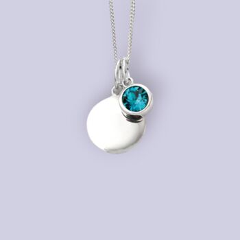 Genuine Blue Topaz Cz Necklace In Sterling Silver, 2 of 12