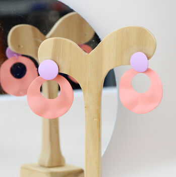 Pastel Pink Frosted Clay Earrings, 6 of 6