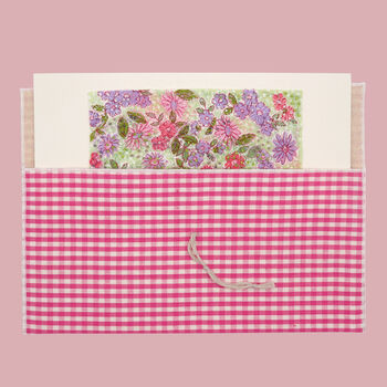 Reusable Organic Gingham Eco Envelope Tall | Candy Pink, 2 of 4