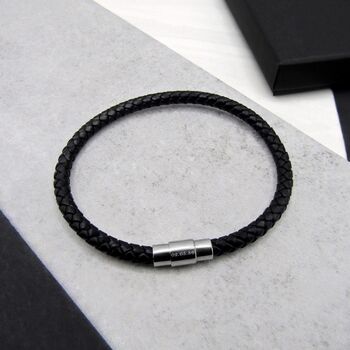 Men's Personalised Initial Woven Leather Bracelet, 2 of 8