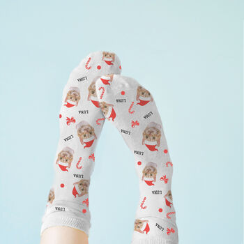Personalised Christmas Pet Photo Socks, 2 of 11