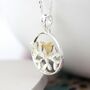 Silver Plated Leaf And Golden Bird Necklace, thumbnail 4 of 5