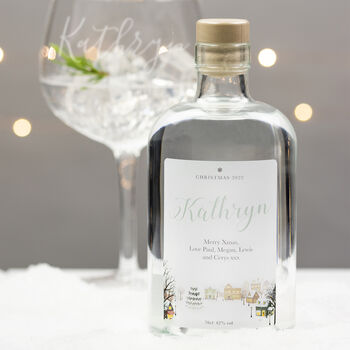 Personalised Snowy Scene Botanical Gin, 2 of 6