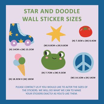 Stars And Doodles Fabric Wall Stickers, 3 of 7