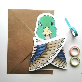 Cute Duck 'I'm Quackers About You' Card, 2 of 3