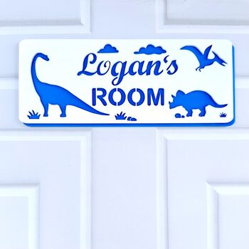 Personalised Dinosaur Children's Name Door Plaque, 3 of 12