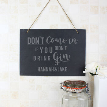 Personalised Gin Lover's Large Hanging Slate Sign, 3 of 4