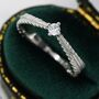 Sterling Silver Fern Leaf Cz Ring, thumbnail 1 of 11