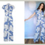 Jumpsuit In Cornflower Blue Hydrangea Print Crepe, thumbnail 2 of 2