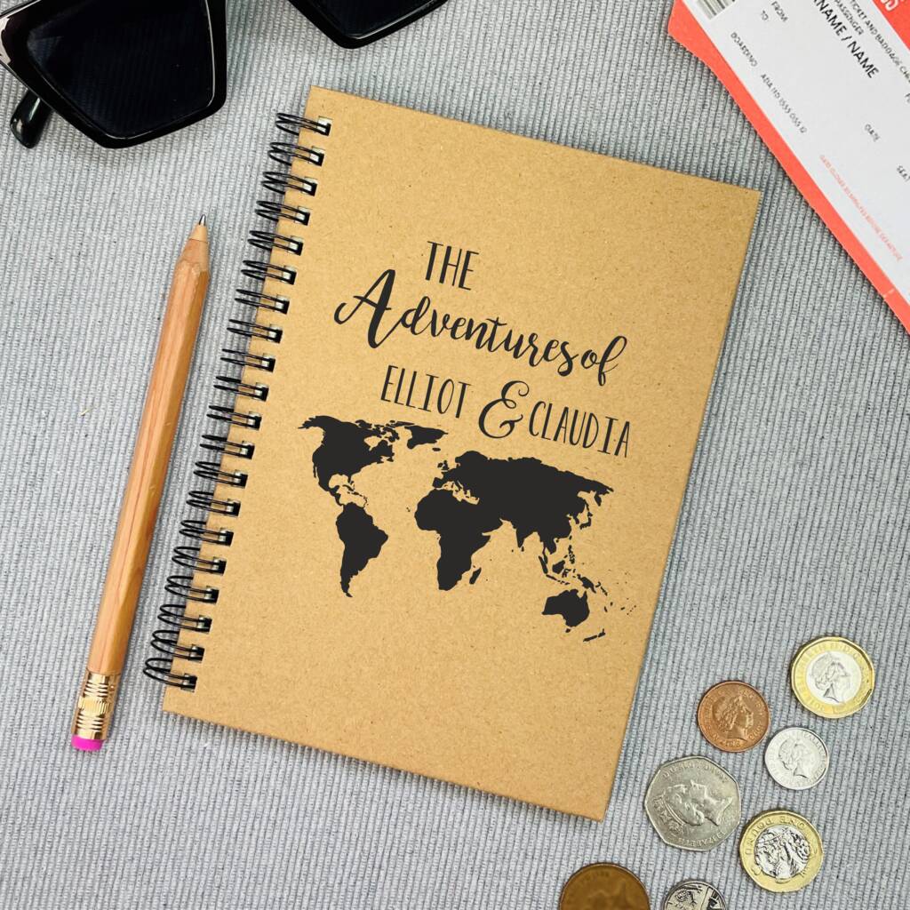 Personalised World Map Travel Journal, 1 of 3