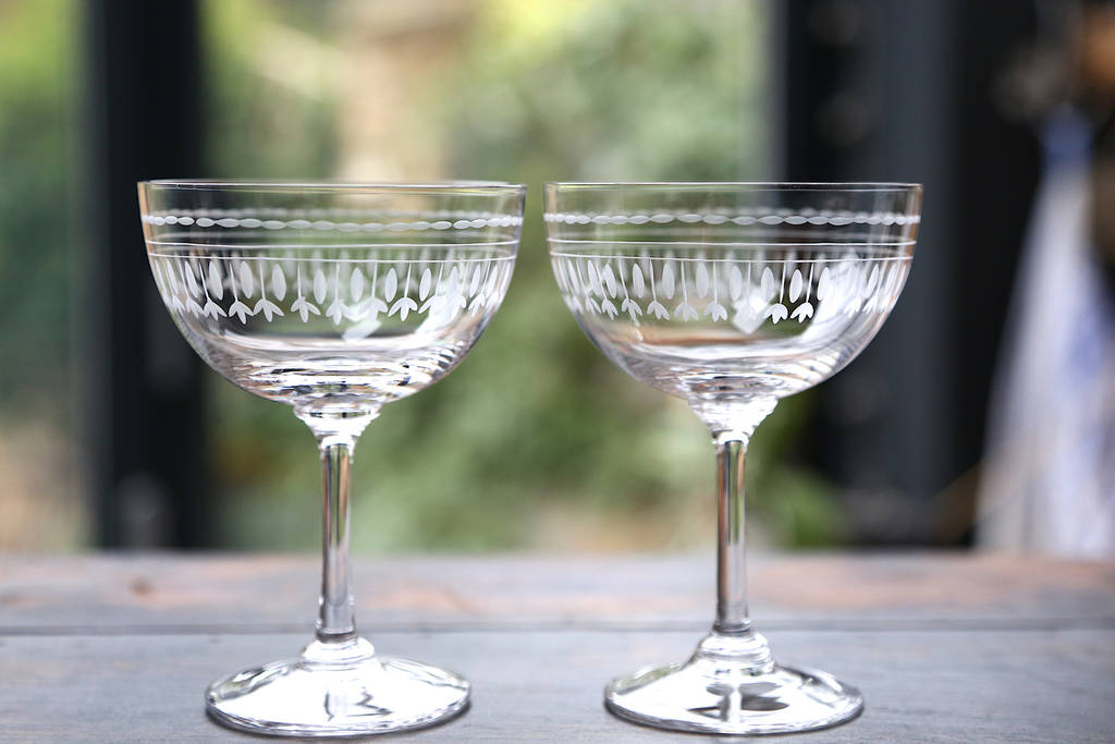 Pair Of Ovals Champagne Saucers, 1 of 4