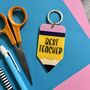Personalised Best Teacher Thank You Pencil Keyring, thumbnail 1 of 3