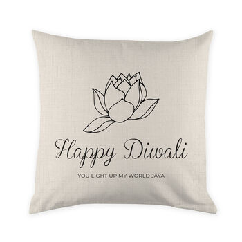 Personalised Diwali Lotus Cushion Cover, 3 of 3