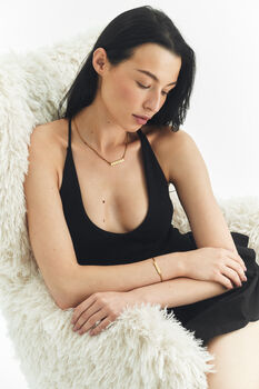 Personalised Sparkling Petite Cosmic Star Bar Necklace In Gold, 8 of 11