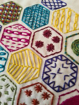 Hexagon Sampler Learn 20 Stitches Pdf Digital Product, 4 of 6