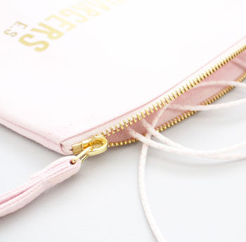 Personalised 'Cables And Chargers' Curved Zip Bag, 2 of 4