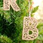Walnut Christmas Tree Wood Letter Xmas Decoration, thumbnail 4 of 7