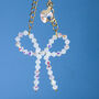 Bag Charm, Handmade Crystal Heart And Bow, thumbnail 3 of 3