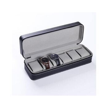 Six Slots Black Watches Storage Box Display Holder Case, 2 of 7