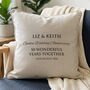 Personalised Golden Wedding Anniversary Cushion, thumbnail 1 of 4