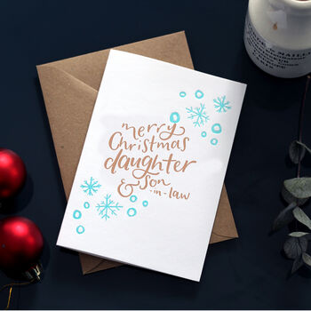 'daughter And Son In Law' Foil Christmas Card By Hunter Paper Co