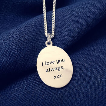 Oval Faceted St Christopher Personalised Necklace, 4 of 12